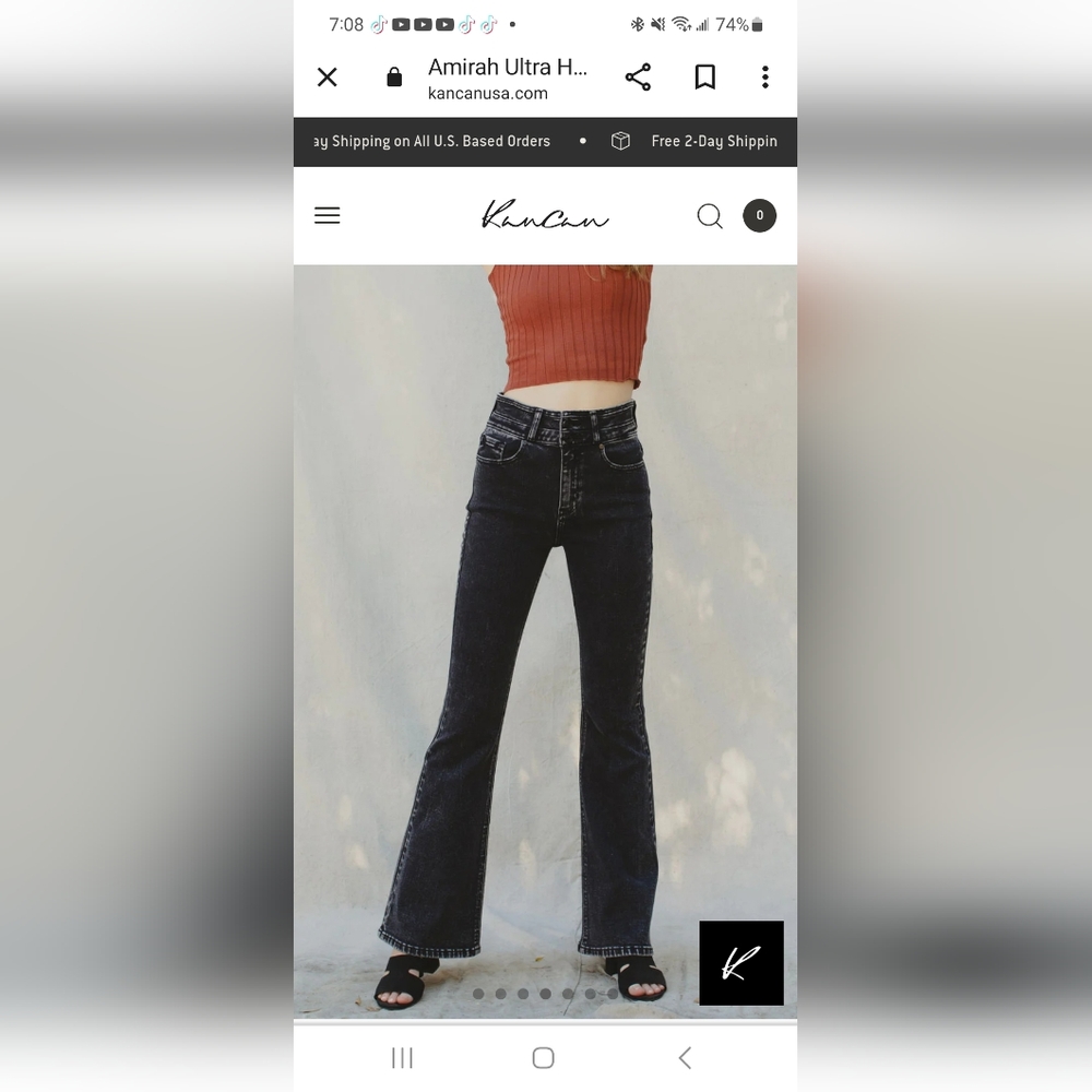 Kancan black flare jeans